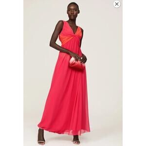 B38. Badgley Mischka Twisted Two Tone Gown Womens 4 Cocktail First Lady Romantic